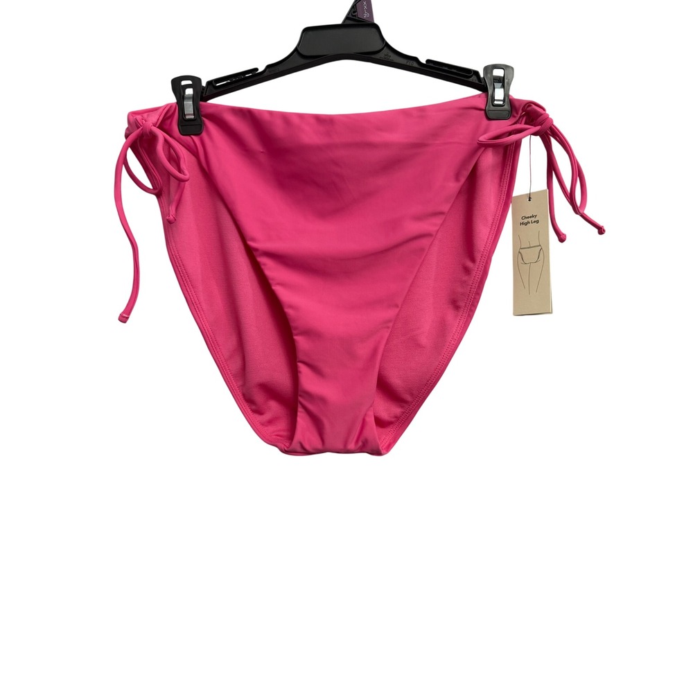 No Boundaries Surf Pink Cheeky High Leg Side Tie Bikini Bottom XXL 20 Beach Flaw